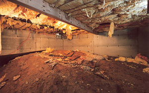 Crawl Space Moisture Barrier before in Boise