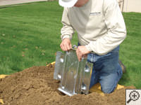 Steel earth anchor assembly installation in Moscow.
