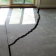 a huge crack in a concrete slab floor in Pocatello