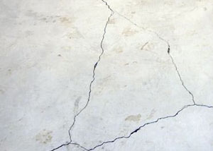 cracks in a slab floor consistent with slab heave in Jerome.