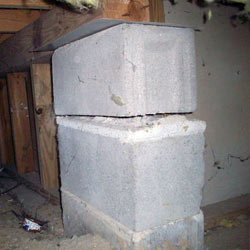 Collapsing crawl space support pillars Rathdrum