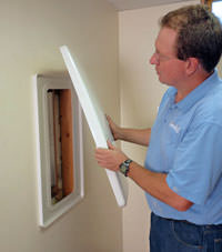 wall anchor covers installed in a foundation repair for a Hayden home.