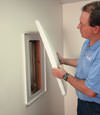 Boise installation of wall anchor plate covers for a finished basement