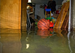 Flooded basement in Boise