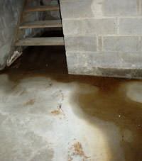 Flooding floor cracks by a hatchway door in Preston