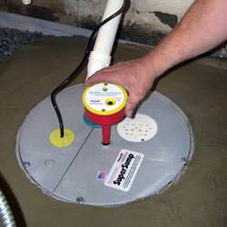 A newly installed sump pump system in a basement in Rupert