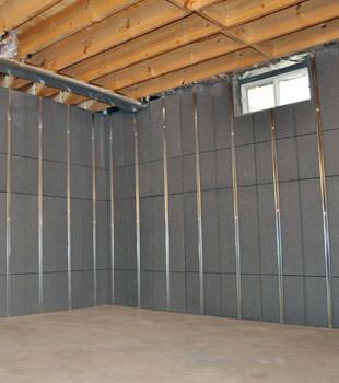 Installed basement wall panels installed in Lewiston